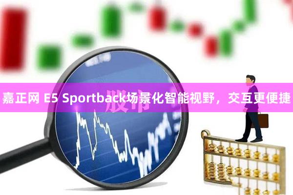 嘉正网 E5 Sportback场景化智能视野，交互更便捷